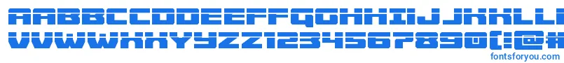 フォントCruiserfortresslaser – 白い背景に青い文字