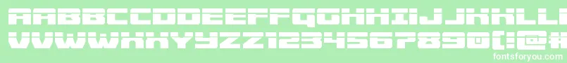 フォントCruiserfortresslaser – 緑の背景に白い文字