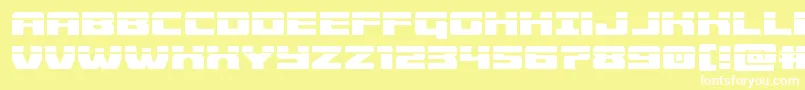 フォントCruiserfortresslaser – 黄色い背景に白い文字