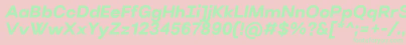 VillerayBolditalic Font – Green Fonts on Pink Background