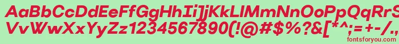 VillerayBolditalic Font – Red Fonts on Green Background