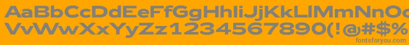 Zeppelin42Bold-Schriftart – Graue Schriften auf orangefarbenem Hintergrund