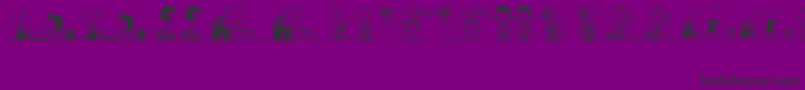 PeanutsGangDingbats Font – Black Fonts on Purple Background