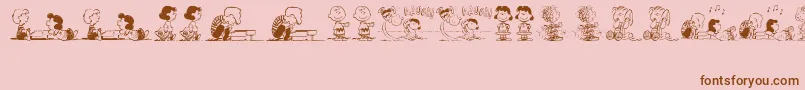 PeanutsGangDingbats Font – Brown Fonts on Pink Background