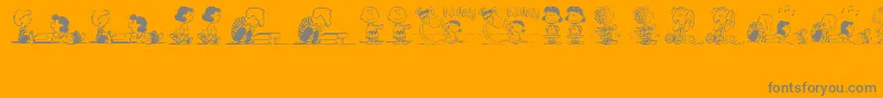 フォントPeanutsGangDingbats – オレンジの背景に灰色の文字