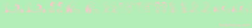 フォントPeanutsGangDingbats – 緑の背景にピンクのフォント