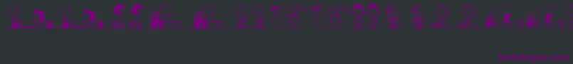 Шрифт PeanutsGangDingbats – фиолетовые шрифты на чёрном фоне