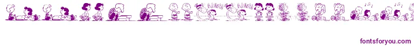 Weitere Informationen zur PeanutsGangDingbats-Schriftart PeanutsGangDingbats-Schriftart – Violette Schriften