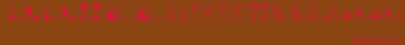 PeanutsGangDingbats Font – Red Fonts on Brown Background