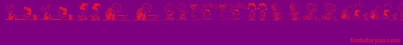 PeanutsGangDingbats Font – Red Fonts on Purple Background