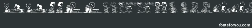 PeanutsGangDingbats Font – White Fonts on Black Background