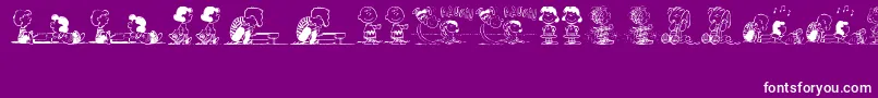 PeanutsGangDingbats Font – White Fonts on Purple Background