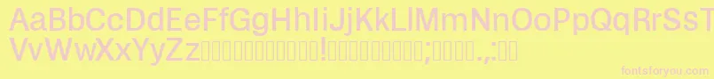 Zikketica-fontti – vaaleanpunaiset fontit keltaisella taustalla