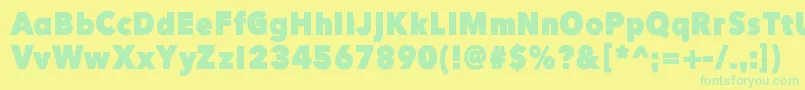 HereJustNow Font – Green Fonts on Yellow Background