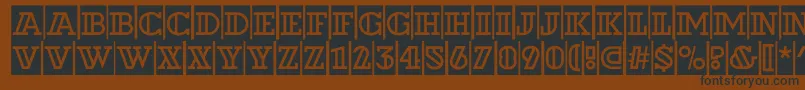 フォントADexterdecorcm – 黒い文字が茶色の背景にあります