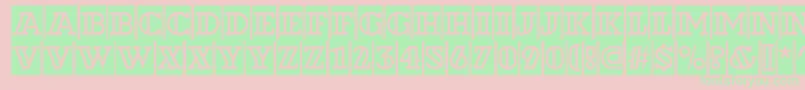 ADexterdecorcm-Schriftart – Grüne Schriften auf rosa Hintergrund