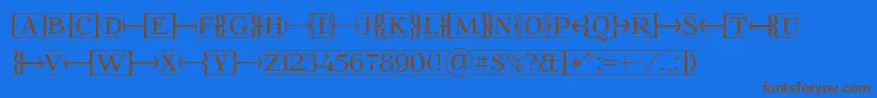 Foglihtenfr01-fontti – ruskeat fontit sinisellä taustalla