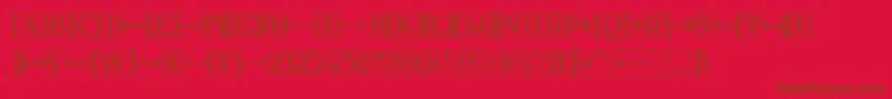 Foglihtenfr01-Schriftart – Braune Schriften auf rotem Hintergrund