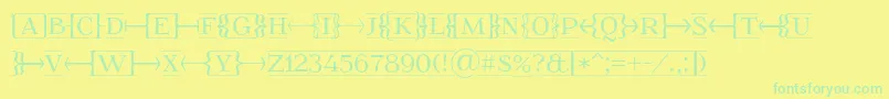 Foglihtenfr01-Schriftart – Grüne Schriften auf gelbem Hintergrund