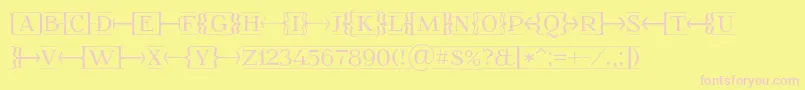 Foglihtenfr01 Font – Pink Fonts on Yellow Background