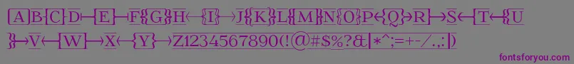 Шрифт Foglihtenfr01 – фиолетовые шрифты на сером фоне