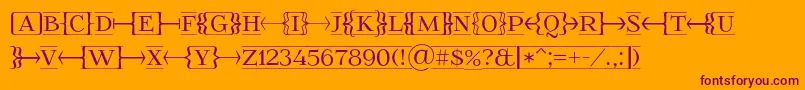 Foglihtenfr01 Font – Purple Fonts on Orange Background