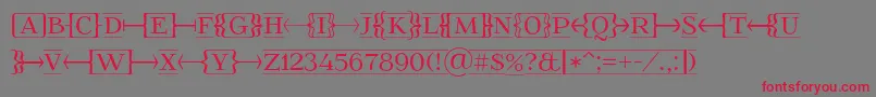 Foglihtenfr01 Font – Red Fonts on Gray Background