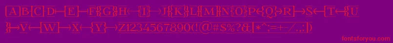 Foglihtenfr01-Schriftart – Rote Schriften auf violettem Hintergrund