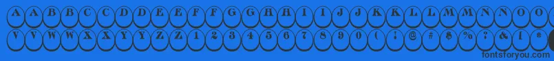 フォントADiscoserifdn3Dnr – 黒い文字の青い背景