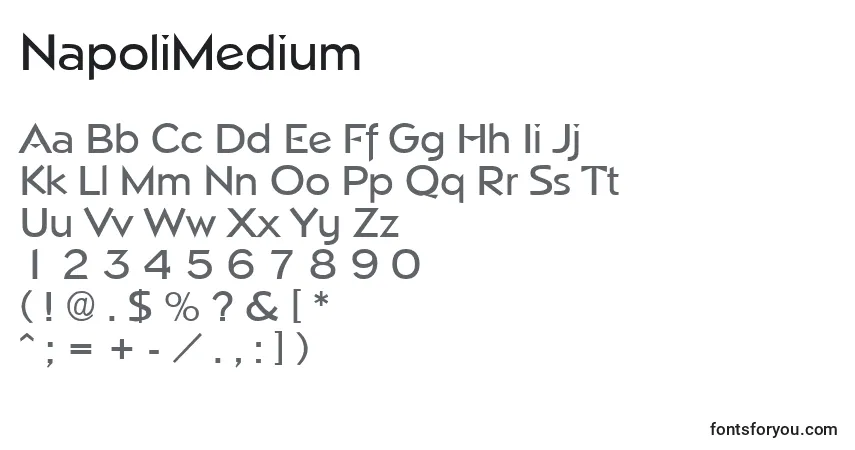 Schriftart NapoliMedium – Alphabet, Zahlen, spezielle Symbole