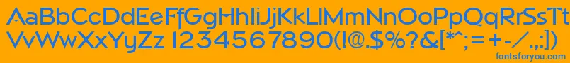 NapoliMedium-Schriftart – Blaue Schriften auf orangefarbenem Hintergrund