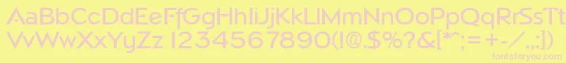 フォントNapoliMedium – ピンクのフォント、黄色の背景