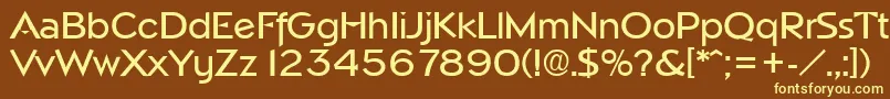 NapoliMedium-fontti – keltaiset fontit ruskealla taustalla