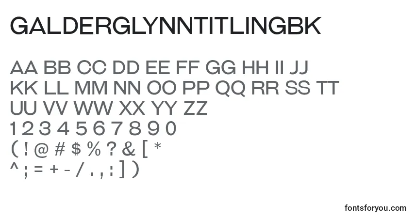 Шрифт GalderglynnTitlingBk – алфавит, цифры, специальные символы
