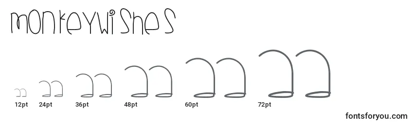Размеры шрифта Monkeywishes
