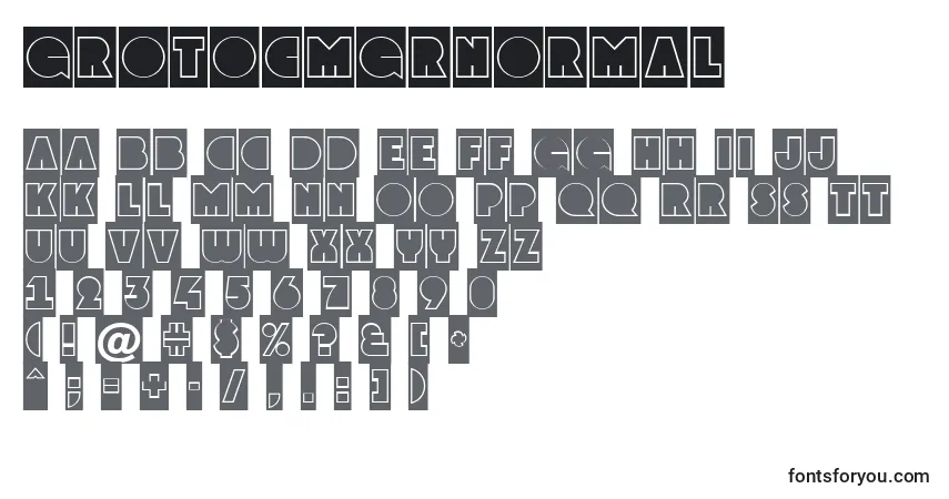 Czcionka GrotocmgrNormal – alfabet, cyfry, specjalne znaki
