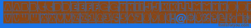 GrotocmgrNormal Font – Brown Fonts on Blue Background
