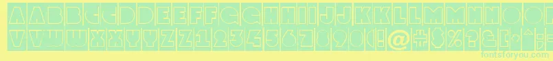 Fonte GrotocmgrNormal – fontes verdes em um fundo amarelo