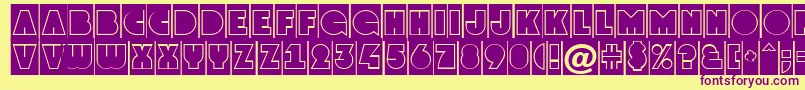 GrotocmgrNormal-Schriftart – Violette Schriften auf gelbem Hintergrund
