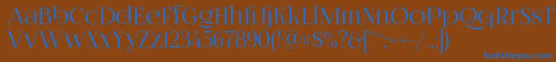 Foglihtenno070841 Font – Blue Fonts on Brown Background