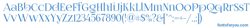 Foglihtenno070841-fontti – siniset fontit valkoisella taustalla