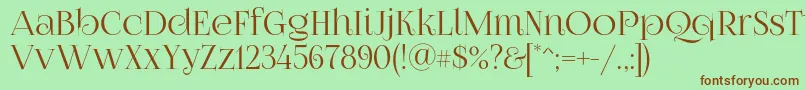 Foglihtenno070841-fontti – ruskeat fontit vihreällä taustalla