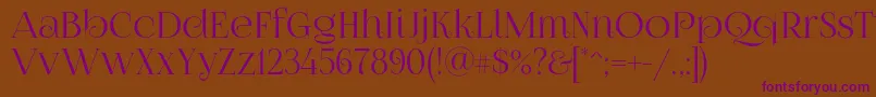 フォントFoglihtenno070841 – 紫色のフォント、茶色の背景