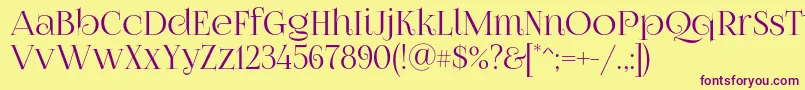 Foglihtenno070841-fontti – violetit fontit keltaisella taustalla