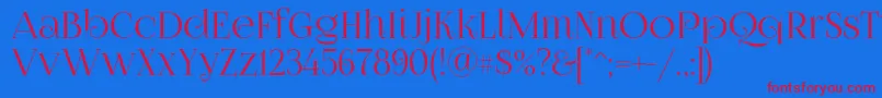 Foglihtenno070841 Font – Red Fonts on Blue Background