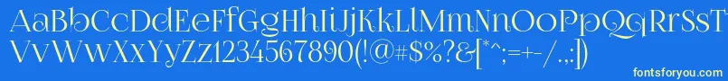 Foglihtenno070841-fontti – keltaiset fontit sinisellä taustalla
