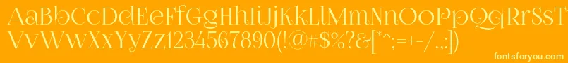 フォントFoglihtenno070841 – オレンジの背景に黄色の文字