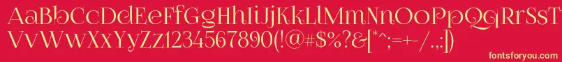 Foglihtenno070841-fontti – keltaiset fontit punaisella taustalla