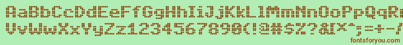 PfdigidotSix Font – Brown Fonts on Green Background
