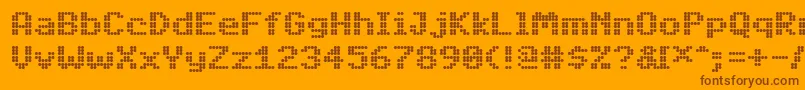 PfdigidotSix-Schriftart – Braune Schriften auf orangefarbenem Hintergrund